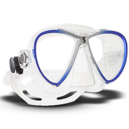 מסיכת Synergy Twin Trufit שקופה, עם מסגרת כחולה