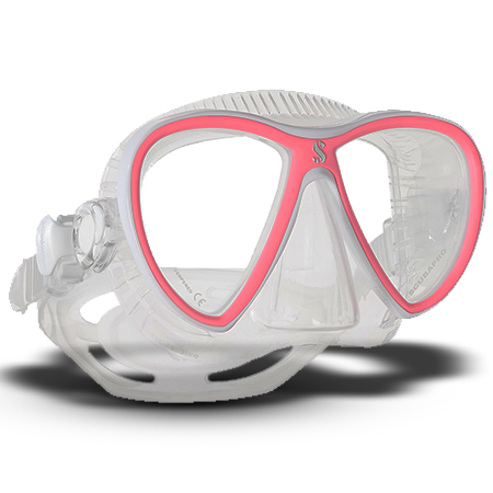 מסיכת Synergy Twin Trufit שקופה, עם מסגרת אדומה