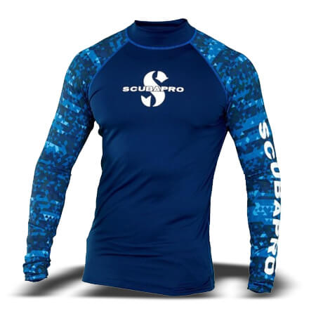 חולצת Rash Guard - גברים, שרוול ארוך , כחול