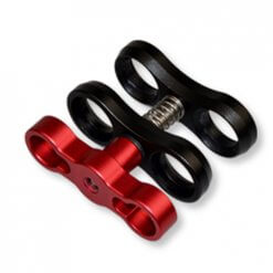 תופסן כדורי שחור עם ידית אדומה