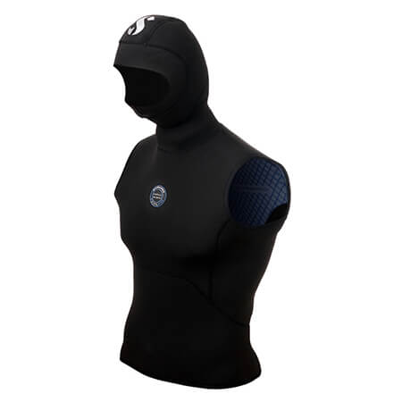 Bare Gilet termico con cappuccio Ultrawarmth 7/3 mm Nero| Diveinn