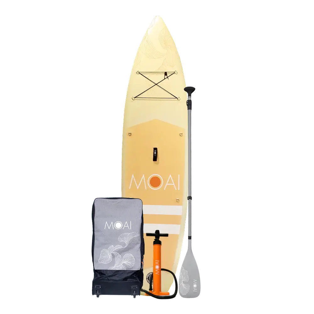 MOAI All-Round Sand SUP 10'8 Package - תמונה ראשית שכוללת סאפ, תיק, משאבה ומשוט