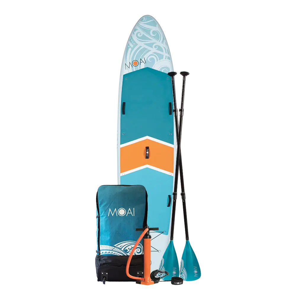 MOAI Multi-person SUP 12'4 Package - תמונה ראשית של הסאפ כולל משוט תיק ומשאבה
