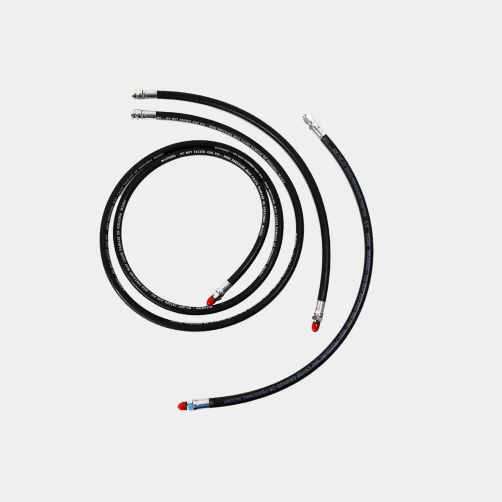 ערכת צינורות Halcyon Backmount Hose Kit בצבע שחור, עם צינור ארוך מגולגל וצינורות קצרים