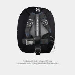 מערכת עם כנף Evolve 40 ליברות ובקפלייט מסיבי פחמן, לצד כיתוב באנגלית על אפשרויות הכנף