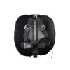 מערכת Halcyon Pro Doubles BC System במבט מאחור עם כנף שחורה, בקפלייט מסיבי פחמן, ריפוד אפור ורתמה