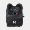 ריבריד'ר החזה Halcyon Symbios Rebreather במבט מלפנים, עם צינורות הנשימה והפייה
