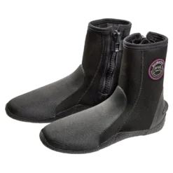זוג נעלי צלילה Base Boot 4mm שחורות עם רוכסן ולוגו עגול צבעוני