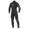 חליפת Definition 7mm Back Zip לגברים מלפנים, בשחור עם קווים כחולים
