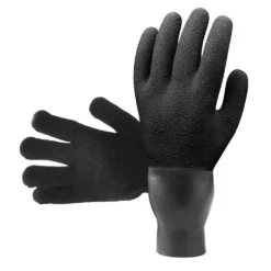 כפפת EasyDry Pro שחורה מלטקס, עם משטח מחוספס ואטם לטקס חלק