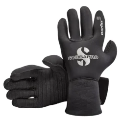 כפפות צלילה Everflex 5mm שחורות עם סמל SCUBAPRO ומרקם בכף היד