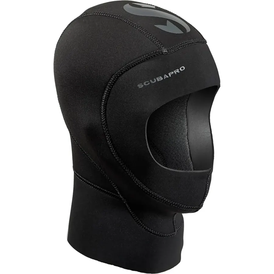 כובע צלילה Everflex Hood 5/3mm שחור, ללא סינר ועם אטם פנים