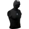 ווסט צלילה עם כובע Everflex YULEX Hooded Vest 2mm בשחור במבט קדמי, עם סמל S לבן על הכובע ותג יולקס עגול על החזה