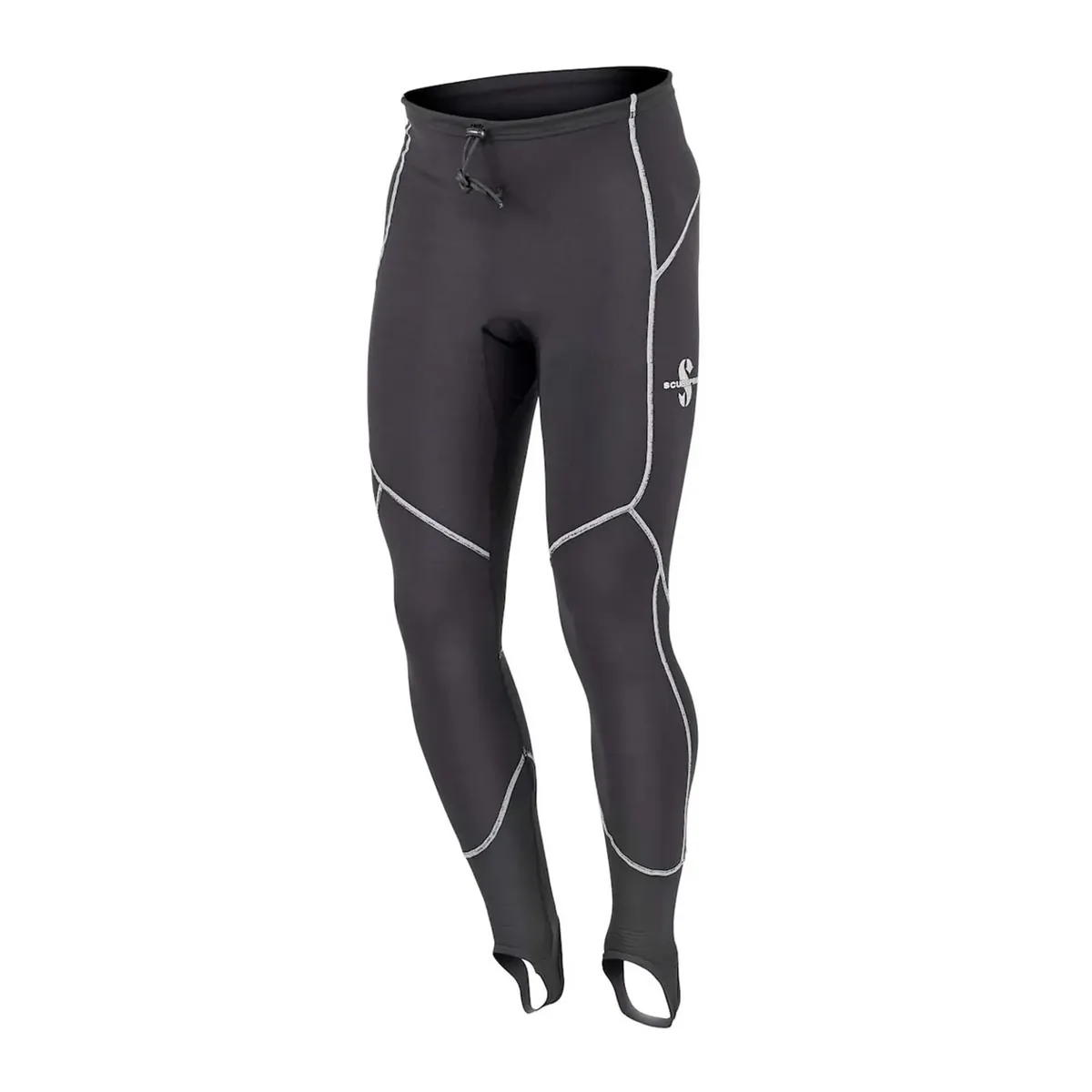 מכנסי K2 Light Pants לגברים בשחור, עם תפרים בלבן ואפור, שרוך במותניים ורצועות עקב