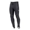 מכנסי SCUBAPRO K2 Medium Pants לגברים במבט חזיתי, שחורים עם תפרים בלבן ואפור, שרוך במותניים ורצועות עקב
