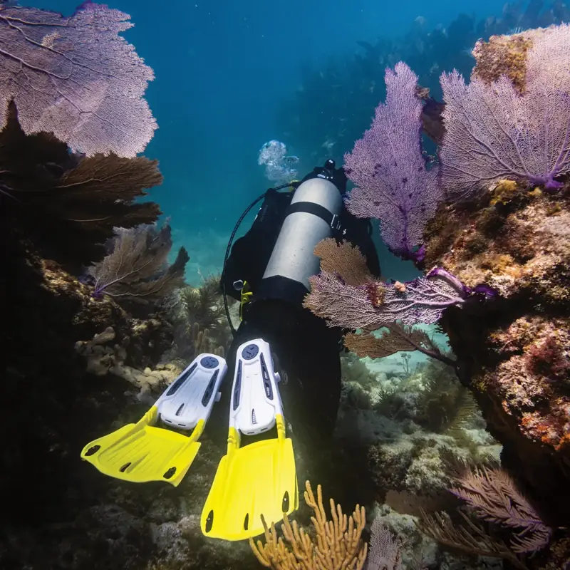 מבט נוסף על סנפיר של SCUBAPRO בזמן שימוש