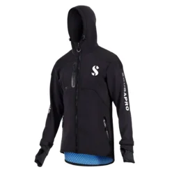 מעיל ניאופרן Boat Coat לגברים בצבע שחור במבט מלפנים