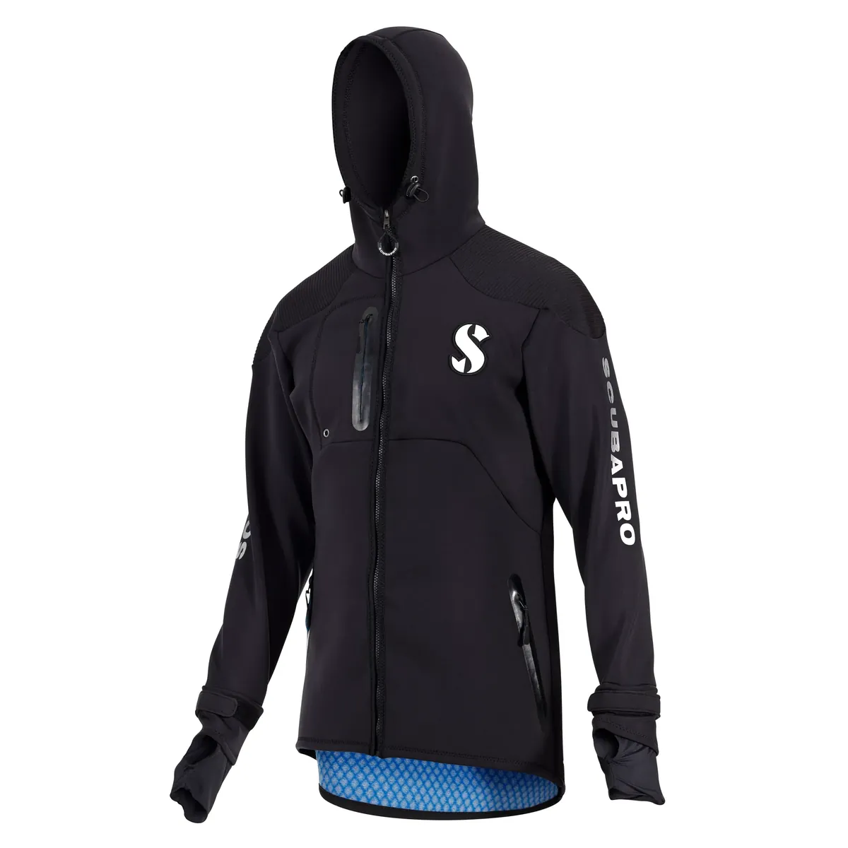 מעיל ניאופרן Boat Coat לגברים בצבע שחור במבט מלפנים