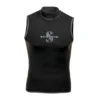 ווסט Sport Hoodless Vest 2mm שחור במבט מלפנים, עם לוגו כהה וגימור אפור בפתחים