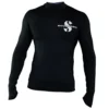 חולצת שחייה Swim Rash Guard לגברים בצבע שחור עם לוגו לבן של SCUBAPRO