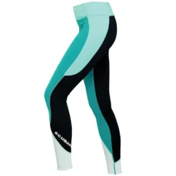 לגינס T-Flex Leggings לנשים בשחור עם פאנלים בטורקיז ולבן
