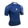 חולצת לייקרה T-Flex UPF 50 Short Sleeve לגברים בכחול כהה עם לוגו SCUBAPRO לבן